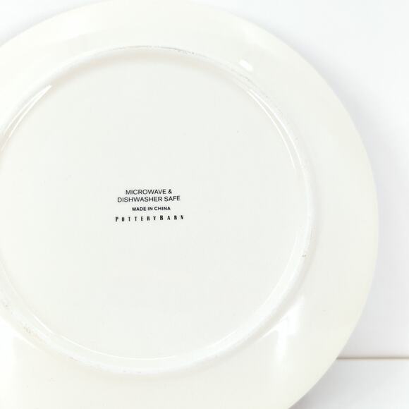 Pottery Barn Alpine Toile Deer Salad Plate White Red Christmas Dish Replacement - Picture 6 of 6